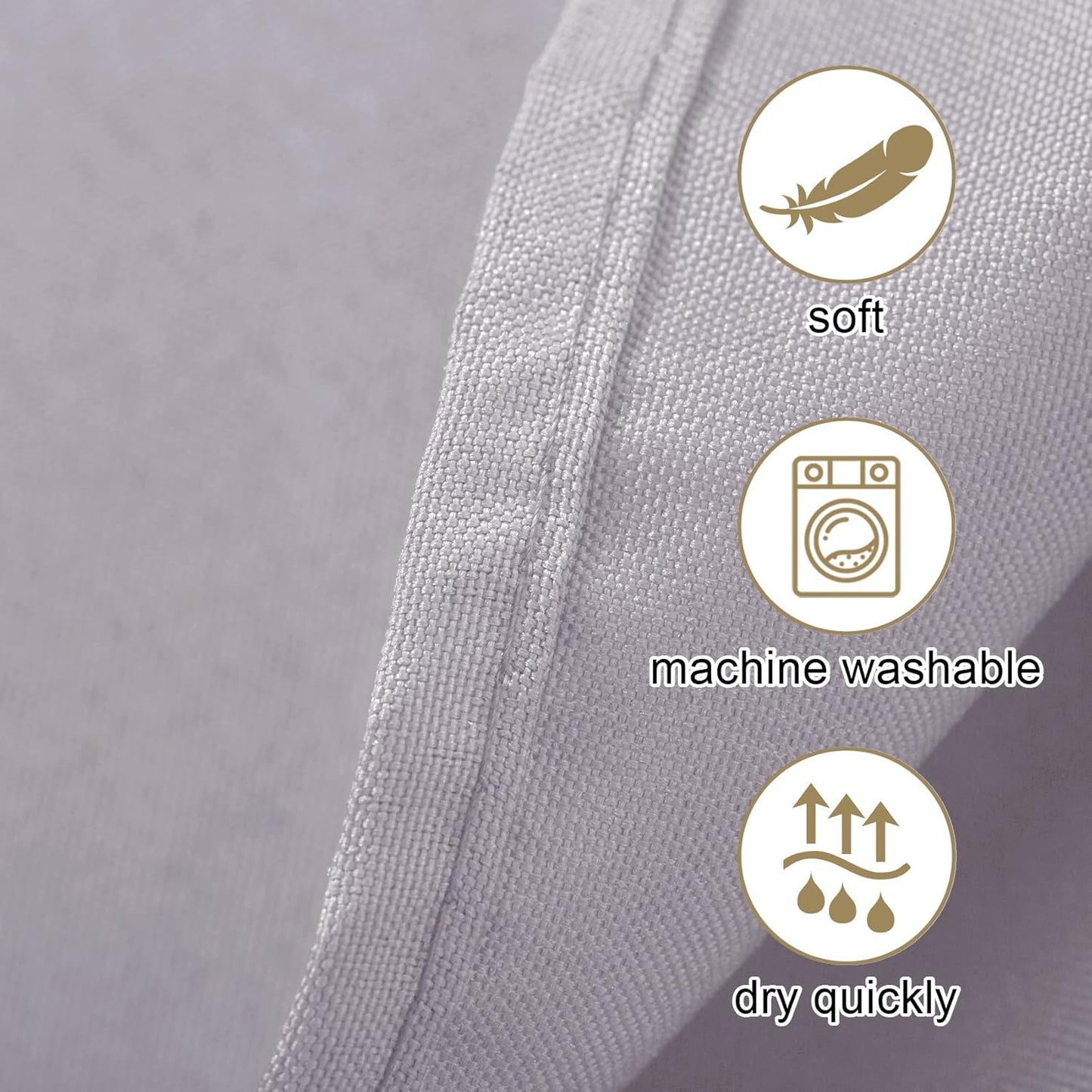 Ascoza 2pack 132 Inch Silver Round Tablecloth in Washable Polyester Fabric for Wedding/Banquet/Restaurant/Parties