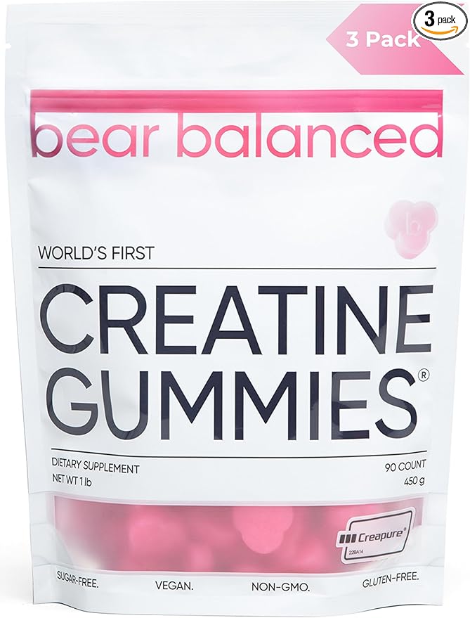 Creatine Gummies for Men & Women - Creatine Monohydrate, L-Theanine, L-Tyrosine & B12 for Muscle Growth, Strength, and Focus, Watermelon Burst, 3 Pack
