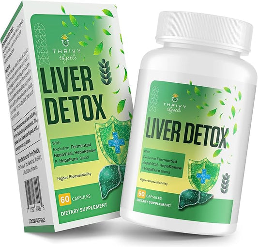 Liver Cleanse Detox & Repair – 25-in-1 Herbal Liver Support Milk Thistle Supplement - TUDCA, NAC, Chanca Piedra, Artichoke, Beet Root – Supports Liver Cleanse & Gut Health – 60 Vegan Capsules