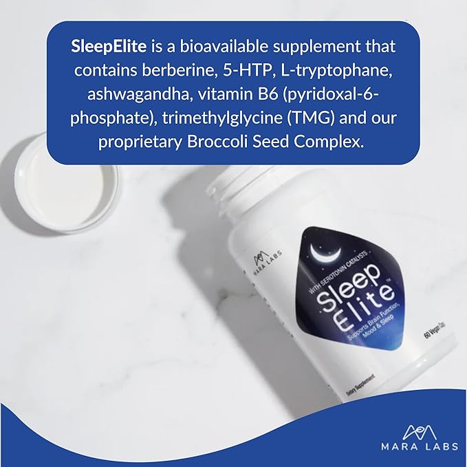 Mara Labs SleepElite | Supports Brain Function, Mood, and Sleep | with Serotonin Catalysts | 30 Servings