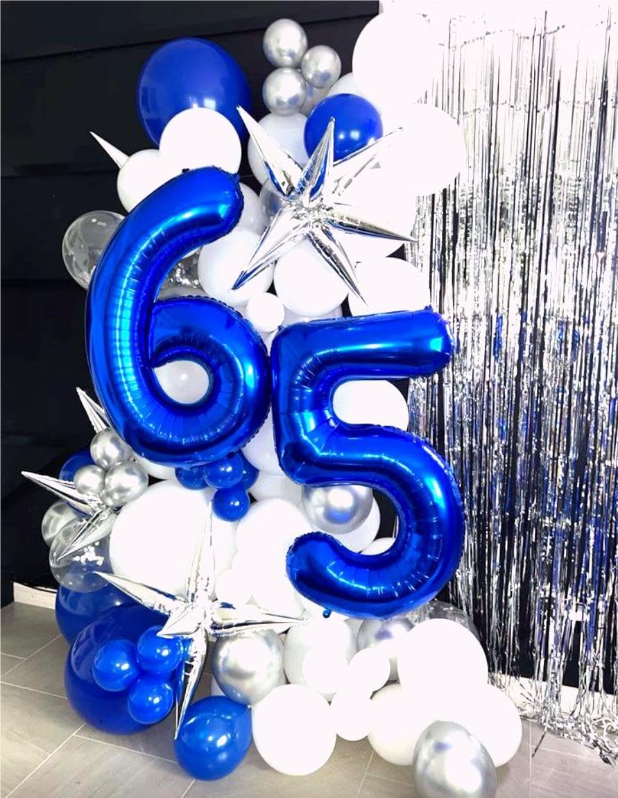 40 Inch Navy Blue Mylar Foil Number 6 Birthday Balloon, Digital Balloons for 6 16 Boy Girl Party Decorations Supplies, Big Helium Balloon Numbers for 26 36 46 60 Men Women Anniversary
