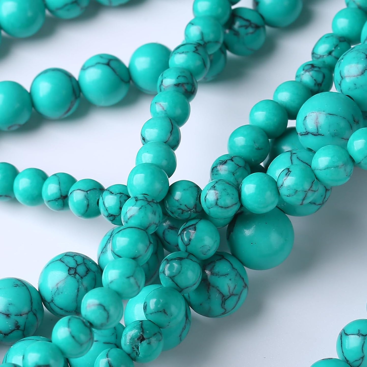 Natural Turquoise Stone Round Beads for Jewelry Making DIY Bracelet Necklace 45PCS 8MM