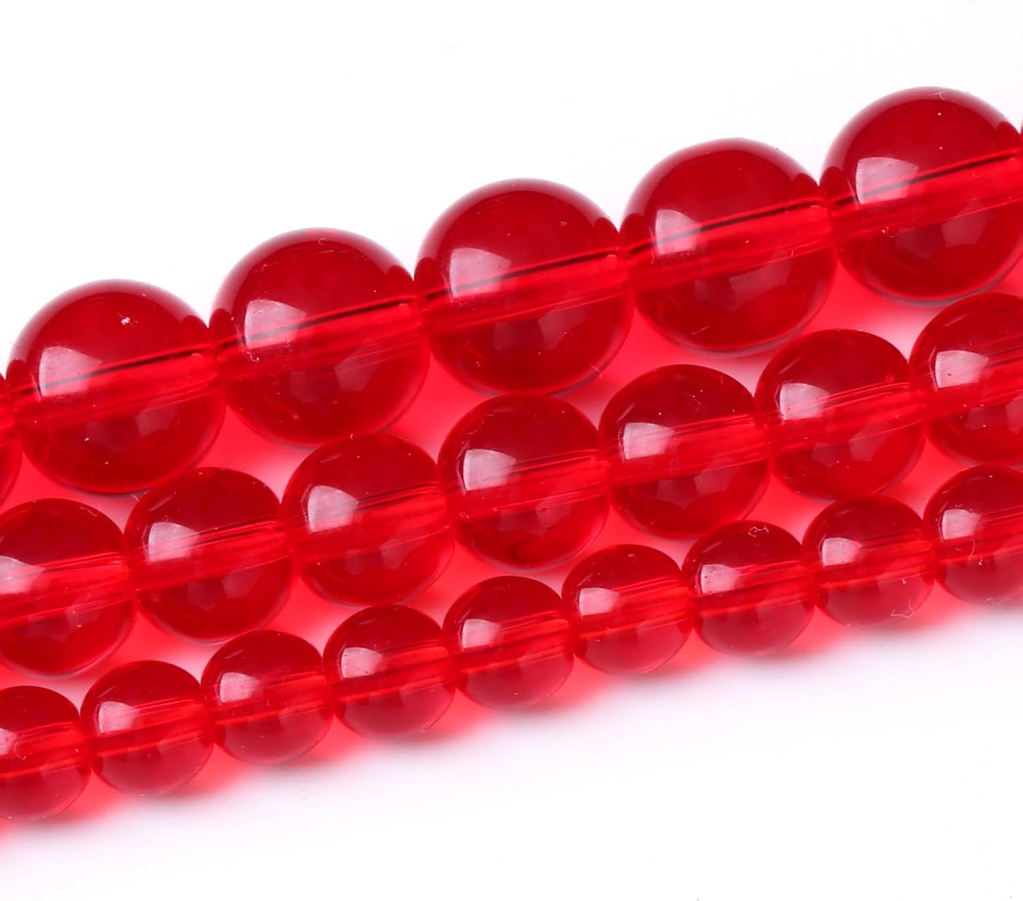 Red Glass Stone Beads Gemstone Round Crystal Energy Jade Beads Stone Beads for Jewelry Making DIY Bracelet Necklace Jewelry Making 1 Strand 15.5inch 60PCS 6MM