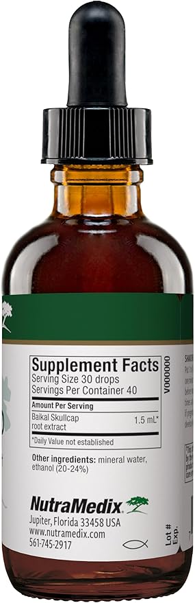 NutraMedix Baikal Skullcap Tincture - Daily Skullcap Supplement for Heart Health + Immune Support - May Promote a Wide Range of Microbial Support (2 oz)