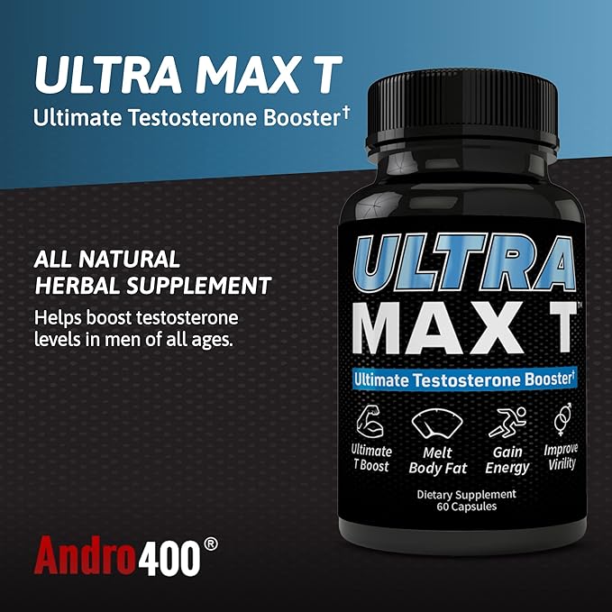 UltraMax T – Advanced Testosterone Support for Men & Women – Tongkat Ali 200:1, D-Aspartic Acid, Garcinia Cambogia, ForsLean® – 60 Capsules, 30-Day Supply