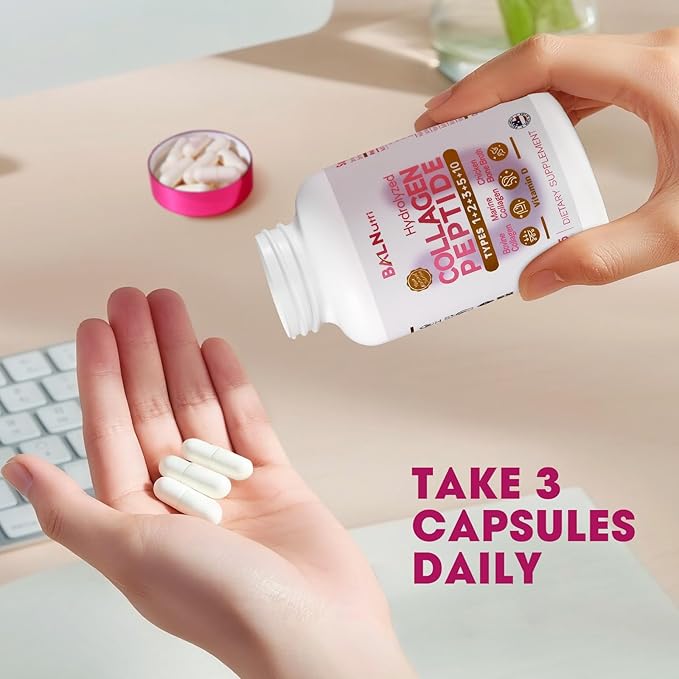 Collagen PEPTIDE+HyaluronicAcid,Multi Collagen Complex Supplements for Women or Men | Multi Collagen Capsules Peptides for Skin,Hair,Nails,Joint,Wrinkles (255 Capsules, 3 Capsules Per Day)