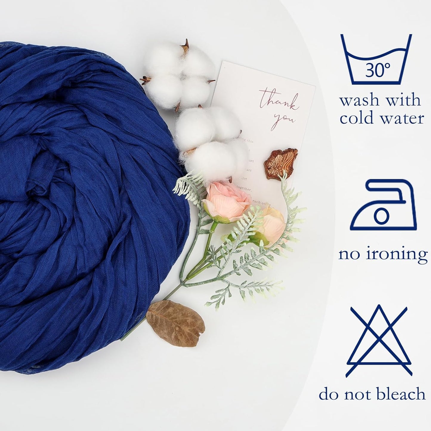 12 Pack Royal Blue Cheesecloth Table Runner 10ft Boho Gauze Fabric Cheese Cloth Table Runner 35 x 120 Inch Rustic Sheer for Romantic Wedding Decor Baby Shower Party Table Centerpiece Decoration