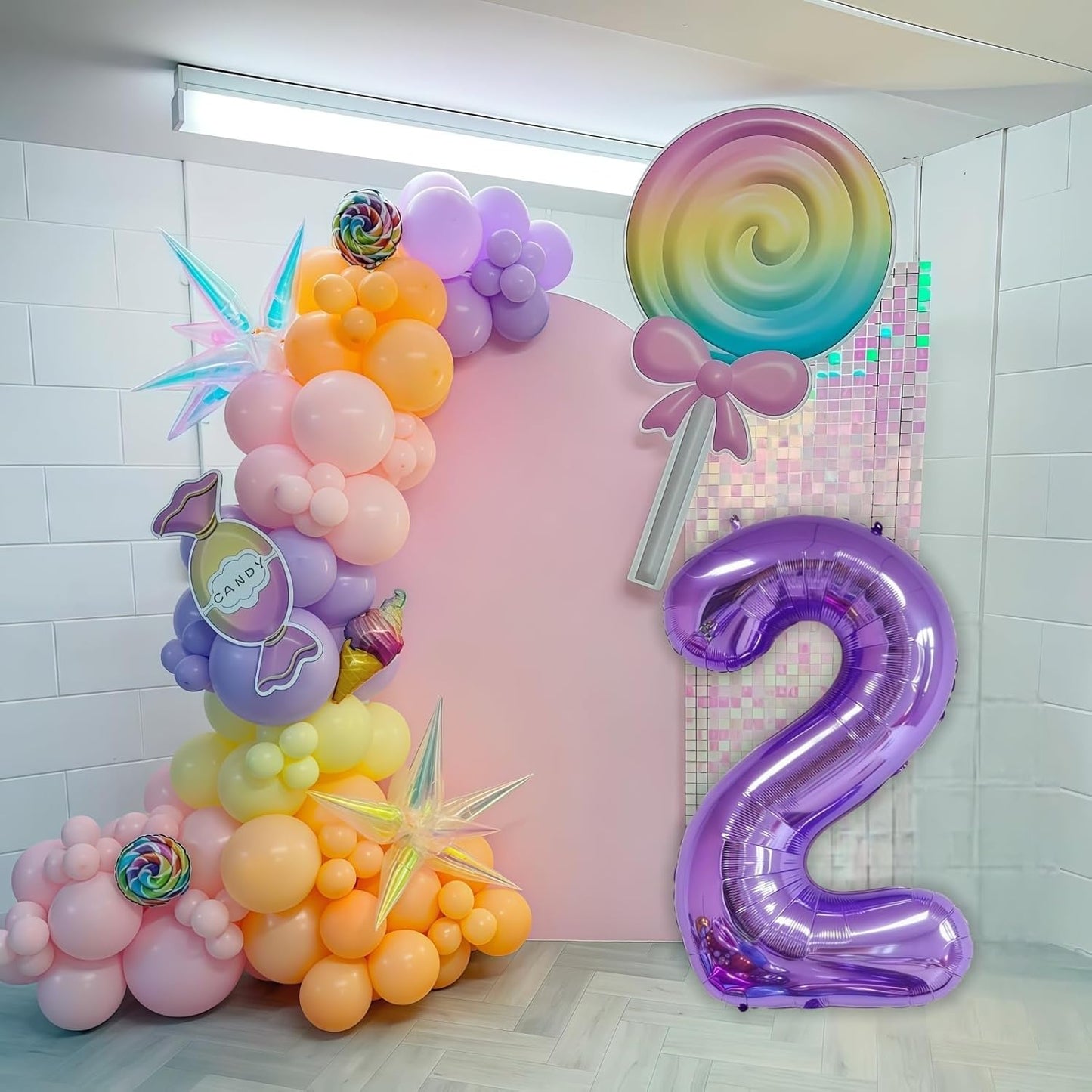 Purple 5 Balloon Number,40 Inch Number 5 Balloon Big Purple 5 Foil Mylar Helium Balloon for Birthday Party Decorations