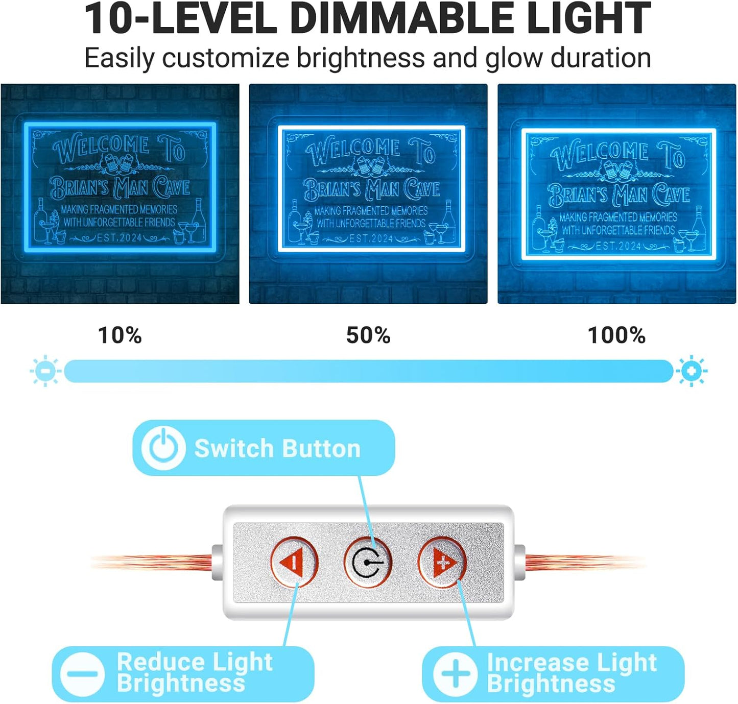 Custom Bar Neon Sign for Man Cave, Personalized LED Whiskey Cocktail Beer Signs, Customized Bar Neon Lights for Home Pub Tavern Bistro Business Wall Decor, Customizable Bar Signs for Men Dad Gifts