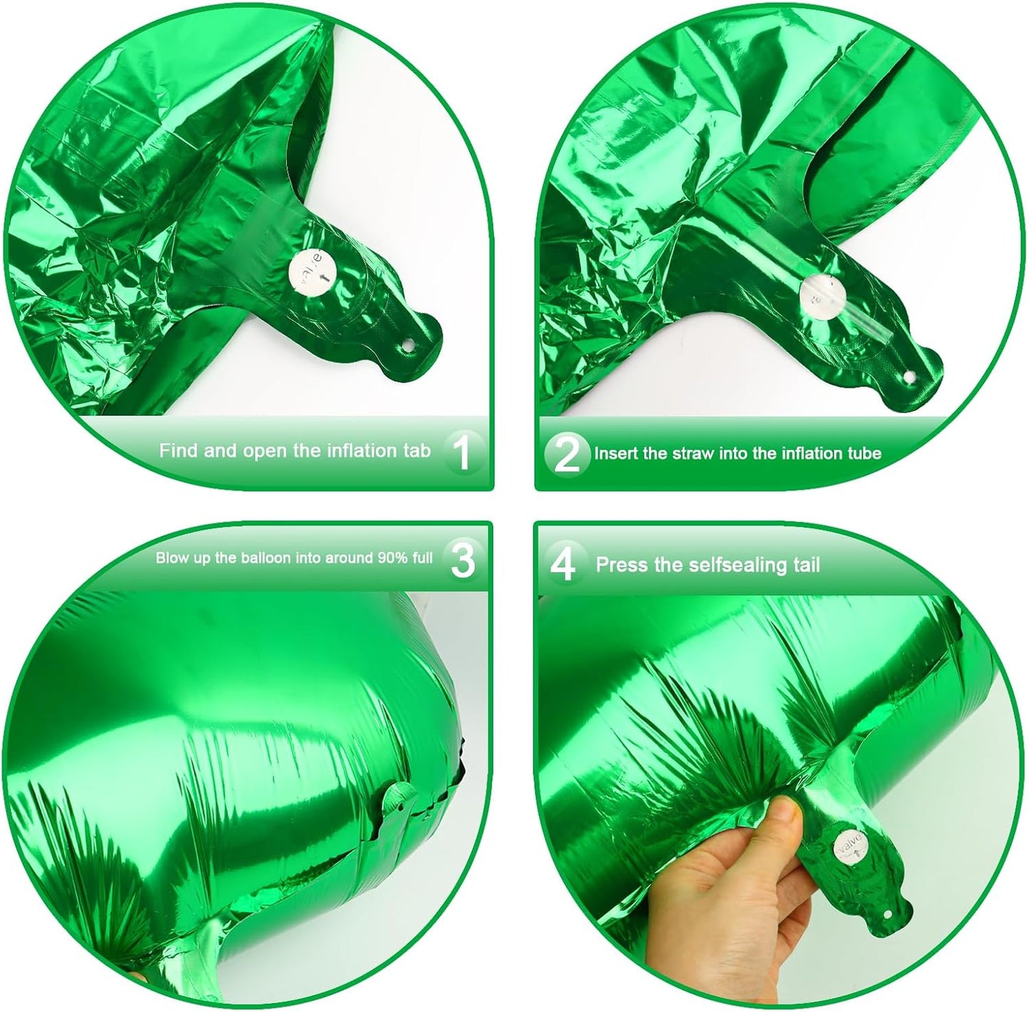 40 Inch Green Large Number 4 Birthday Balloon, Giant Number Four 14 24 34 40 44 Balloons, Foil Mylar Big Balloons for Anniversary Graduation Supplies Decorations
