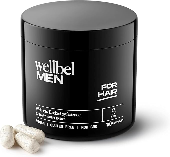 WELLBEL Men Clean Supplement for Hair, Skin, and Nails, Vegan, Gluten Free and Non GMO 90 Count