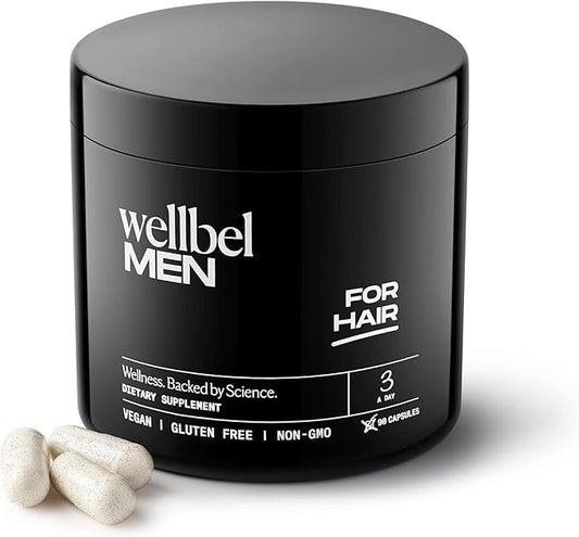 WELLBEL Men Clean Supplement for Hair, Skin, and Nails, Vegan, Gluten Free and Non GMO 90 Count