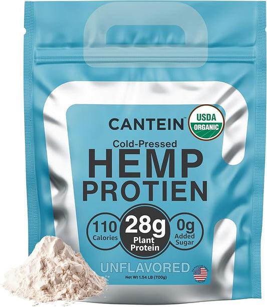 Organic Hemp Protein, Vegan Protein Powder, Clean Plant Based Protein Powder, Non Dairy Protein, Lactose Free Natural Protein, Gluten Free- 20 Servings, Unflavored
