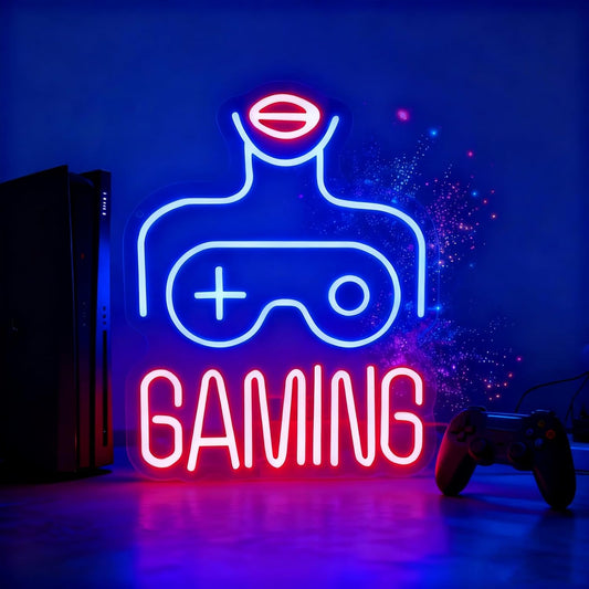 Gaming LED Lights for Wall Decor,Video Game Room Neon Sign Gift for Teens Boys Men Gamer,Lady Body Light Up Sign for Man Cave Home Bar Bedroom Pub Club Birthday Party USB Powered（14.2"*10.2"）