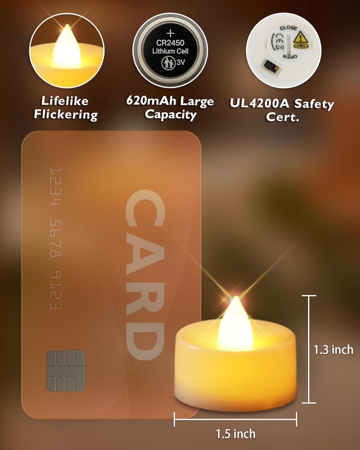 Homemory 12pcs Flameless LED Tea Lights with Remote & Timer, 400+Hours Realistic Flickering Battery Candles for Seasonal, Tabletop, and Centerpieces Decor