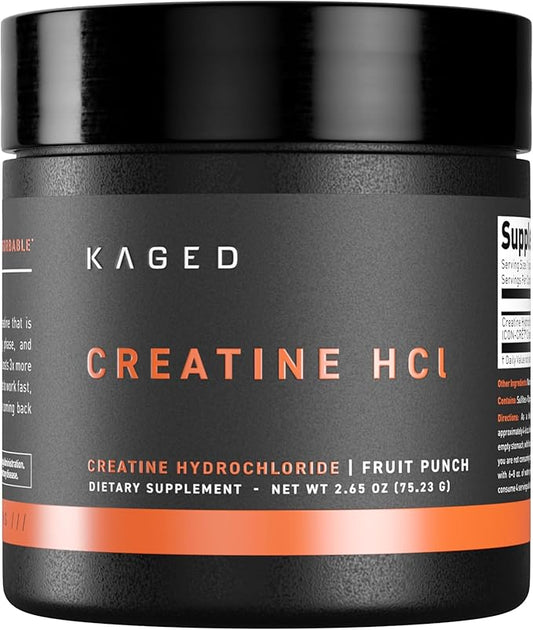 Kaged Creatine HCl Powder | Fruit Punch | Muscle Building & Recovery | Patented Creatine Hydrochloride Formula | Vegan, Gluten Free, Easily Digestible | Supplements for Men & Women | 75 Servings