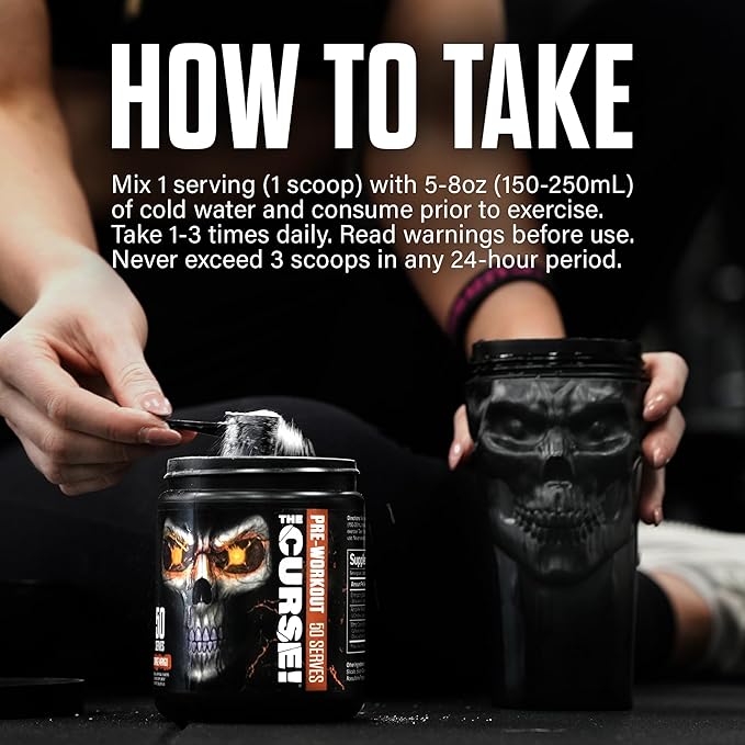 JNX SPORTS The Curse! Pre Workout Powder for Men & Women, Caffeine, Beta-Alanine, Creatine, L-Citrulline, 30 Servings, Watermelon Flavor – Boost Energy, Strength & Focus