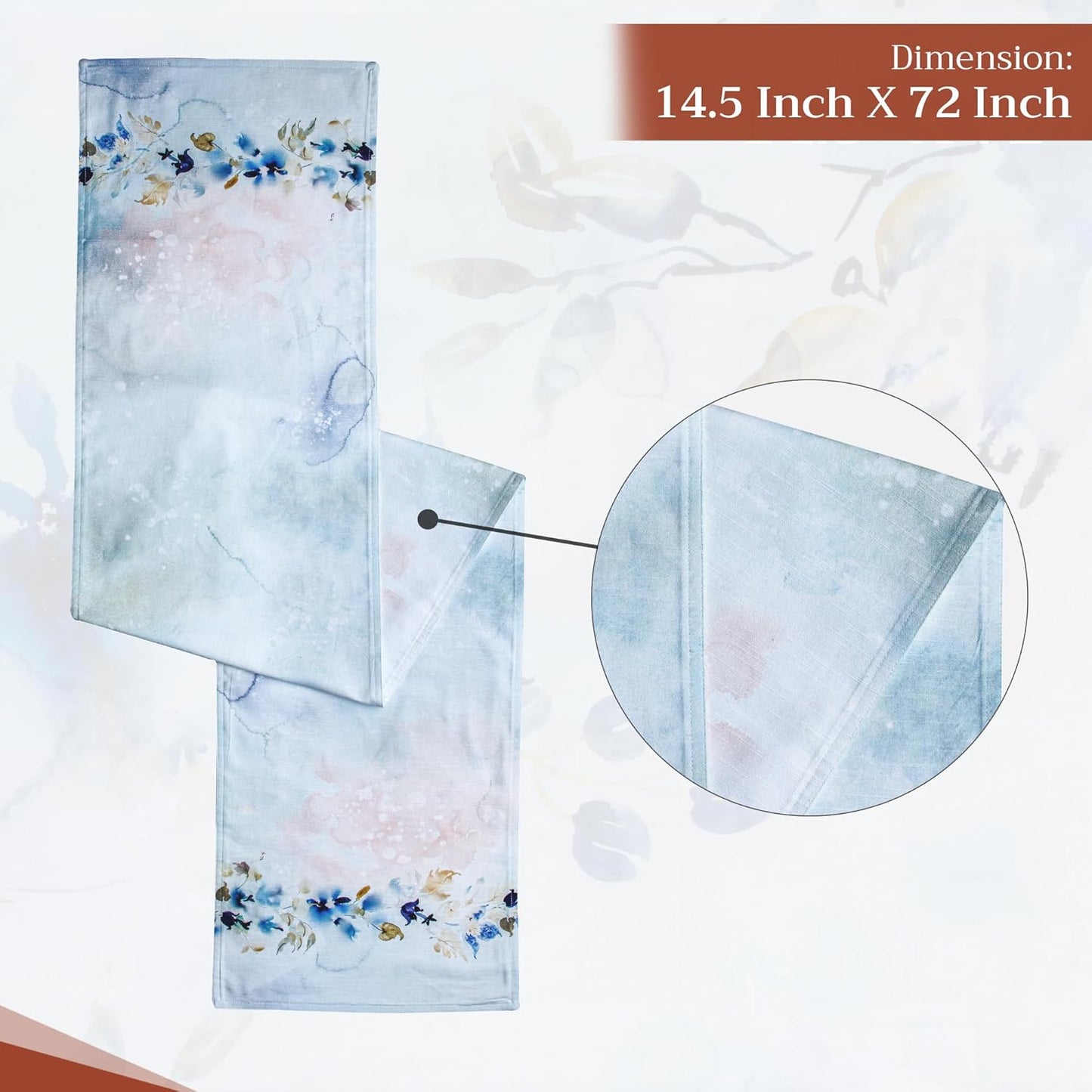 Maison d' Hermine Table Runner 100% Cotton Double Layer Table Runners 72 inches Long Decorative for Home Kitchen Dining Party Wedding Bridal Shower Spring Summer (Lazy Summer Days, 14.50" x 72")