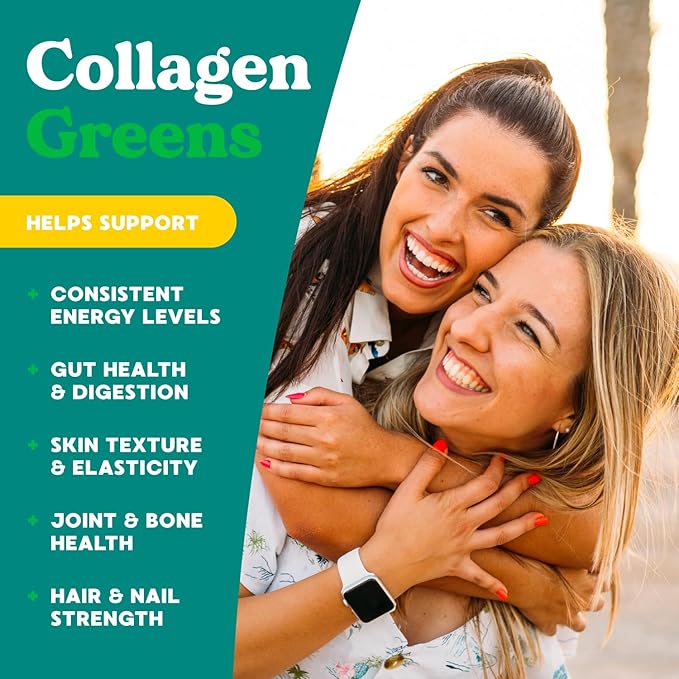 Simply Blossom Nutrition Daily Greens & Superfood Powder + Collagen + Probiotics for Women's Digestive Health & Bloating Relief. Help Your Health Bloom - 30 Day Supply - Mango