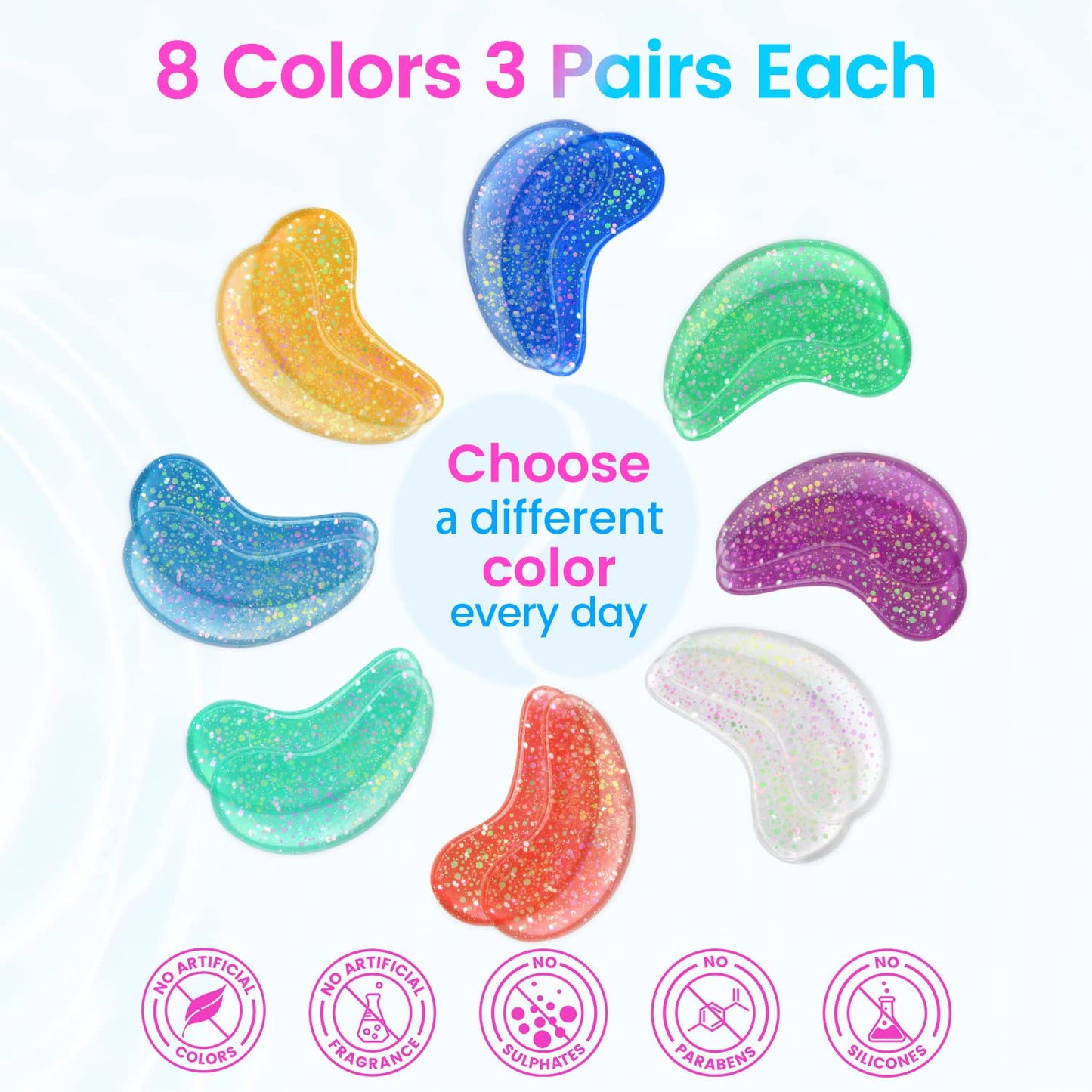 Eye Masks (8 Pairs) - Travel Essentials - Under Eye Patches for Dark Circles, Puffiness, Fine Lines with Collagen, Revitalises and Refreshes Your Skin, Bridesmaid Gifts for Her