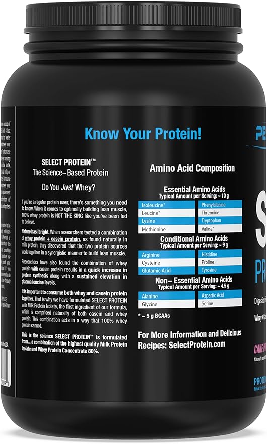 PEScience Select Protein Powder, Whey and Casein Blend, Clean Protein Powder for Women and Men, Low Calorie, Low Carb, Keto Friendly, Gluten Free, Cake Pop, 27 Servings