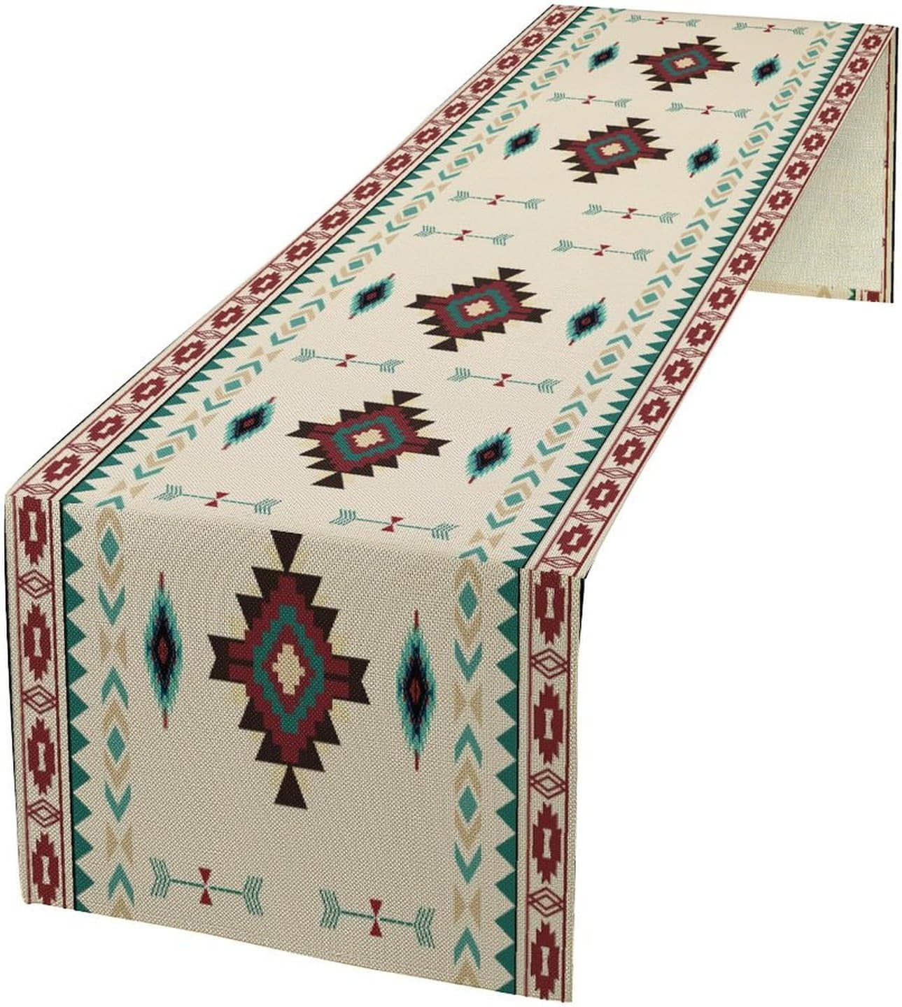 Aztec Table Runner Southwestern Native Vintage Geometric Pattern Table Runner Retro Country Table Dinner Decoration 13x36 Inch