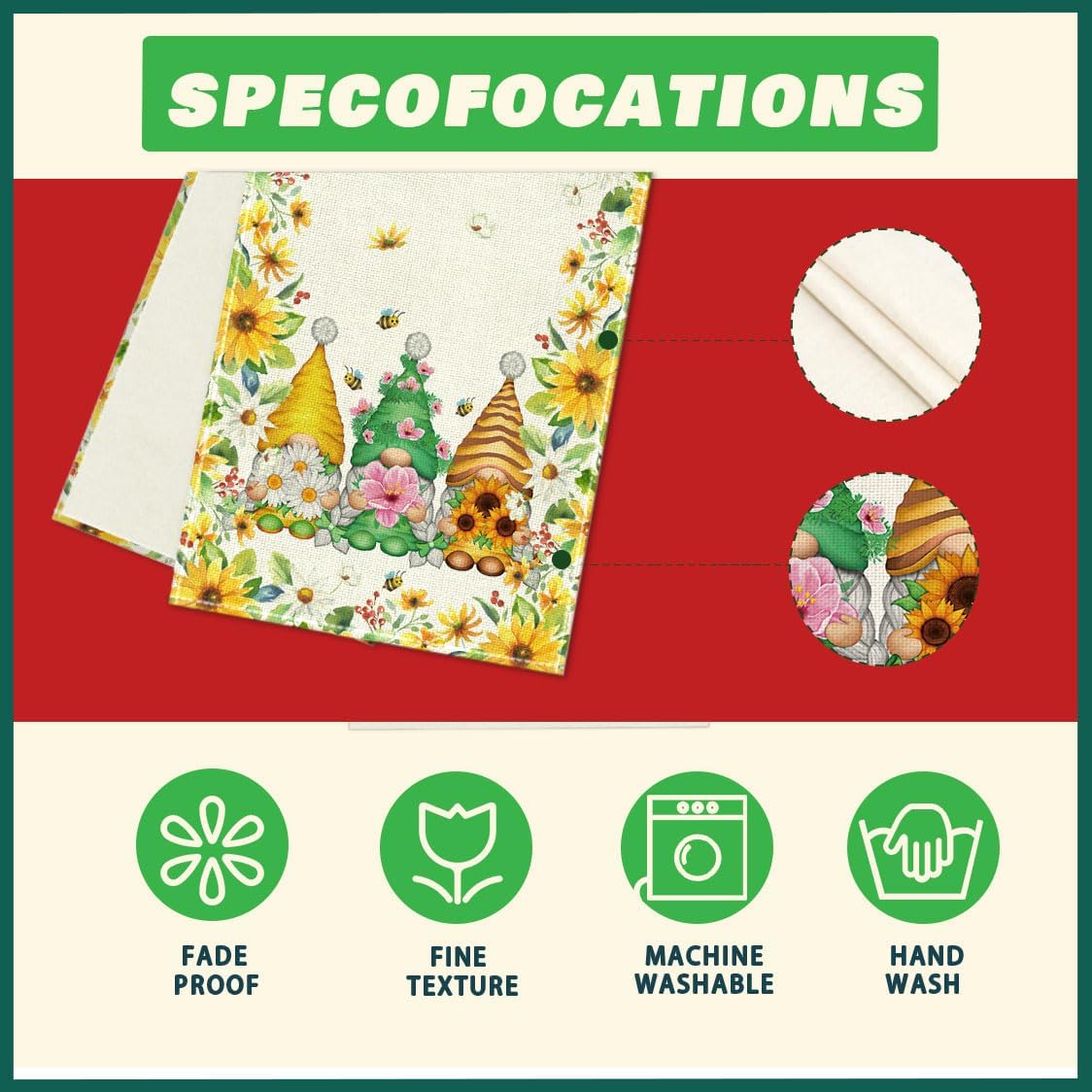 XCHI Yellow White Daisies Flowers Gnomes Spring Table Runner Burlap Table Decoration for Summer Seasonal Home Kitchen Dining Dinner Indoor Holiday Farmhouse Decor 13x120 Inch