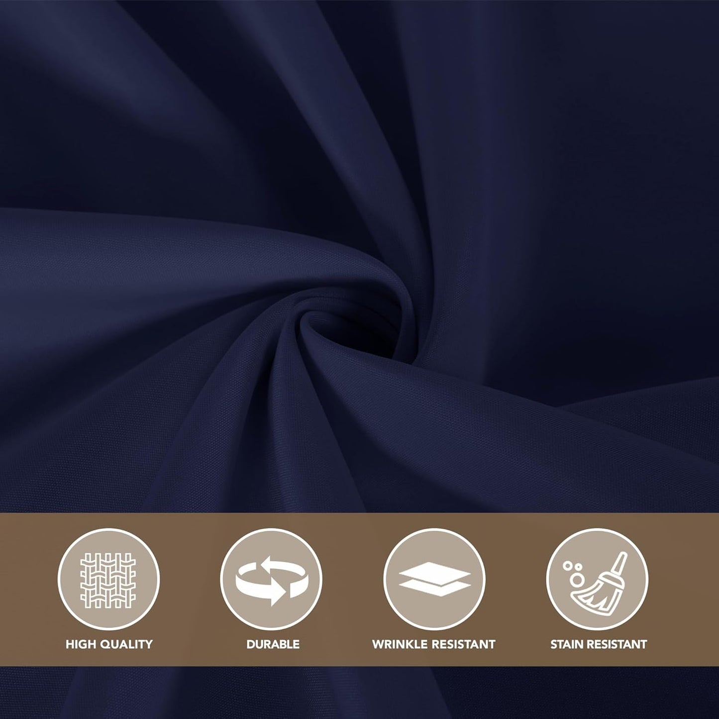 sancua Square Tablecloths 54x54 Inch, 2 Pack - Navy Blue Fabric Table Cloth for Square or Round Tables, Washable Polyester Table Cover for Dinner, Holiday Party, Decorative Display Tables