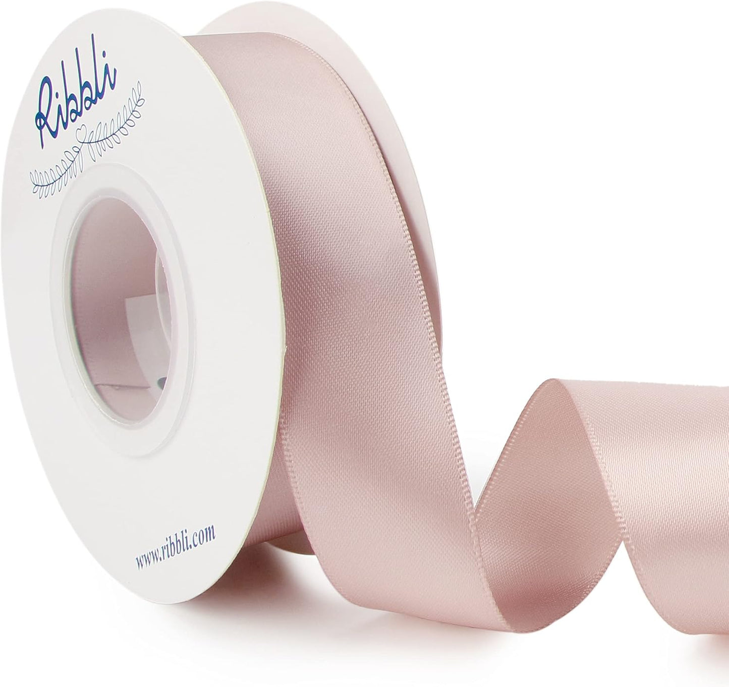 Ribbli Vanilla Double Faced Satin Ribbon,1” x Continuous 25 Yards,Use for Craft Bows Bouquet, Gift Wrapping, Wedding Decoration, Floral Arrangement