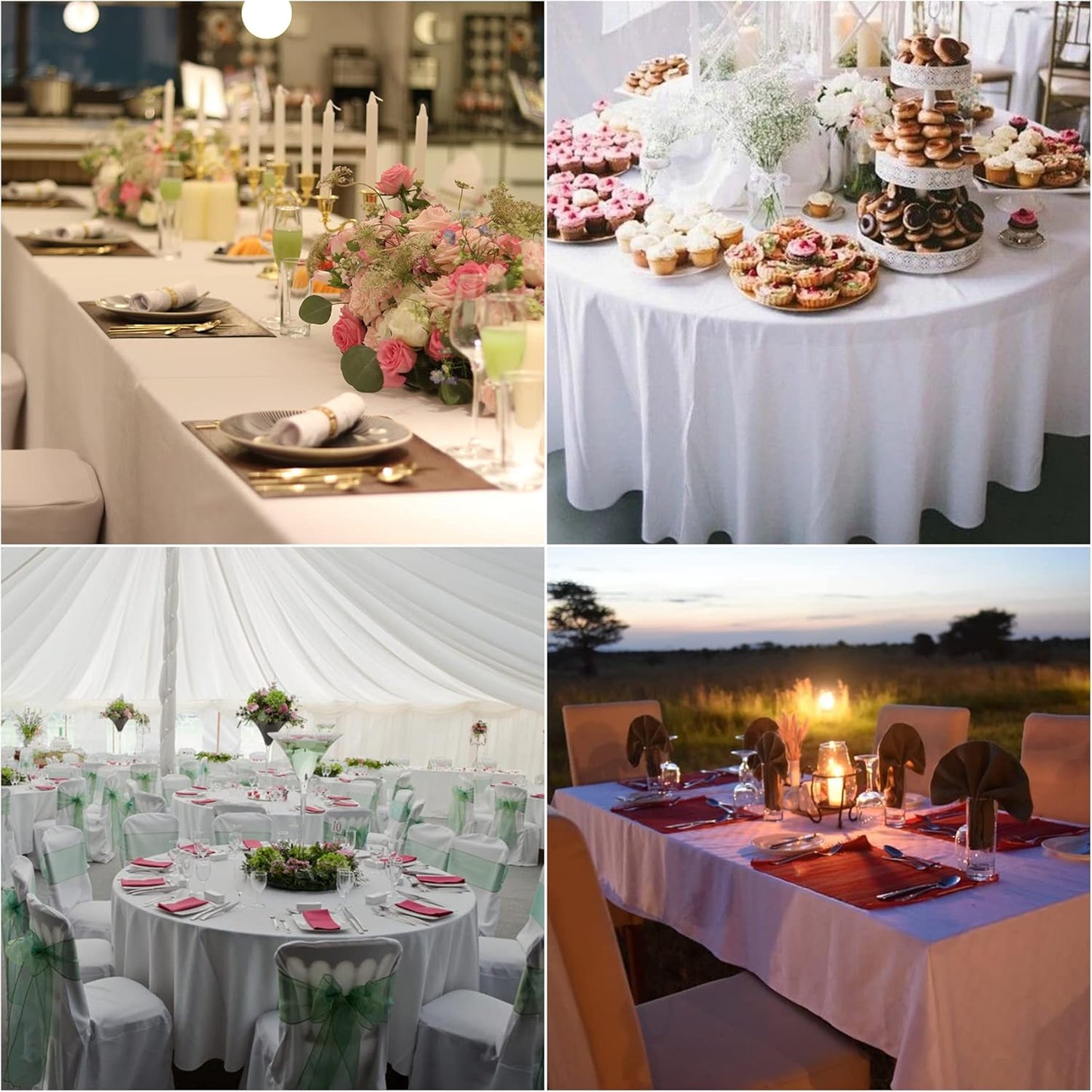 Fokitut 2 Pack Waterproof Rectangle Tablecloth, 90x156 Inch,Stain Resistant and Wrinkle Polyester Table Cloth, Fabric Table Cover for Kitchen Dining, Wedding, Party, Holiday Dinner-Mediterranean Blue