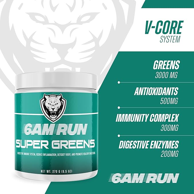6AM Run | Super Greens Powder | Superfood Powder | Dietary Supplement | Vegetable Powder | Powder Drink Mix | Nutrient Dense Powder | Plant Based | Organic Greens Powder