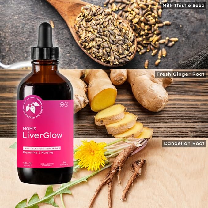 Mountain Meadow Herbs Mom's Liver Glow, Advanced Detoxifier and Regenerator to Support Liver Health and Function - 4 oz - for a Happy Liver