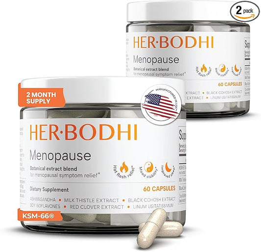 Meno- Menopause Hormonal Balance for Women, Estrogen Soy Isoflavones Menopause Supplement for Women, Ashwagandha, Black Cohosh Hot Flashes Menopause Relief, Night Sweats Relief 120Caps