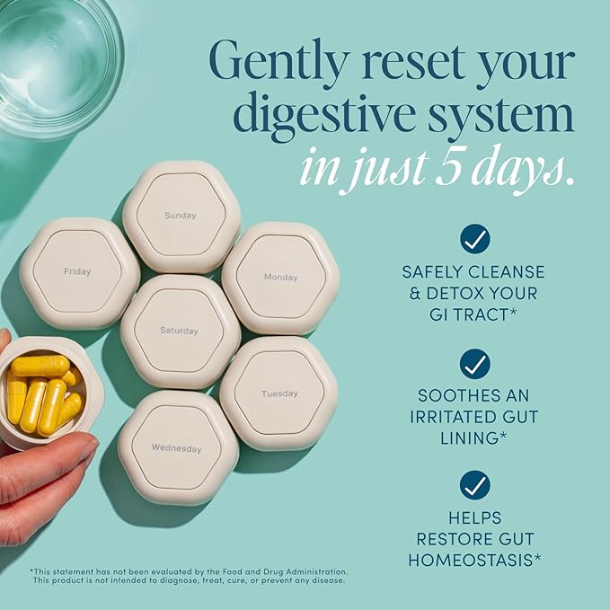 Biome Gut Remedy Capsules (5 Day Cleanse, 3 Rounds, 90 Capsules) Gut Cleanse with Magnesium Citrate, Berberine, Immunolin, L-Glutamine - Reset Digestive System, Rebalance Microbiome (3 Month Supply)