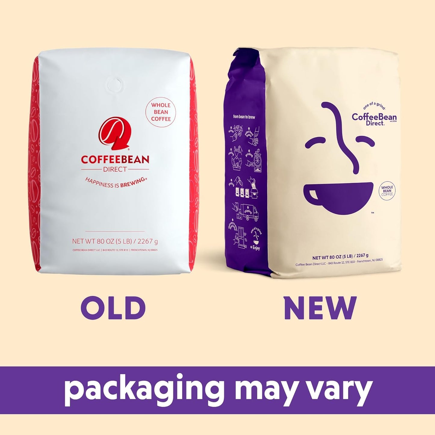 Coffee Bean Direct Dark House Blend, Whole Bean Coffee, Dark Roast, 5 Pound Bag (Pack of 1)