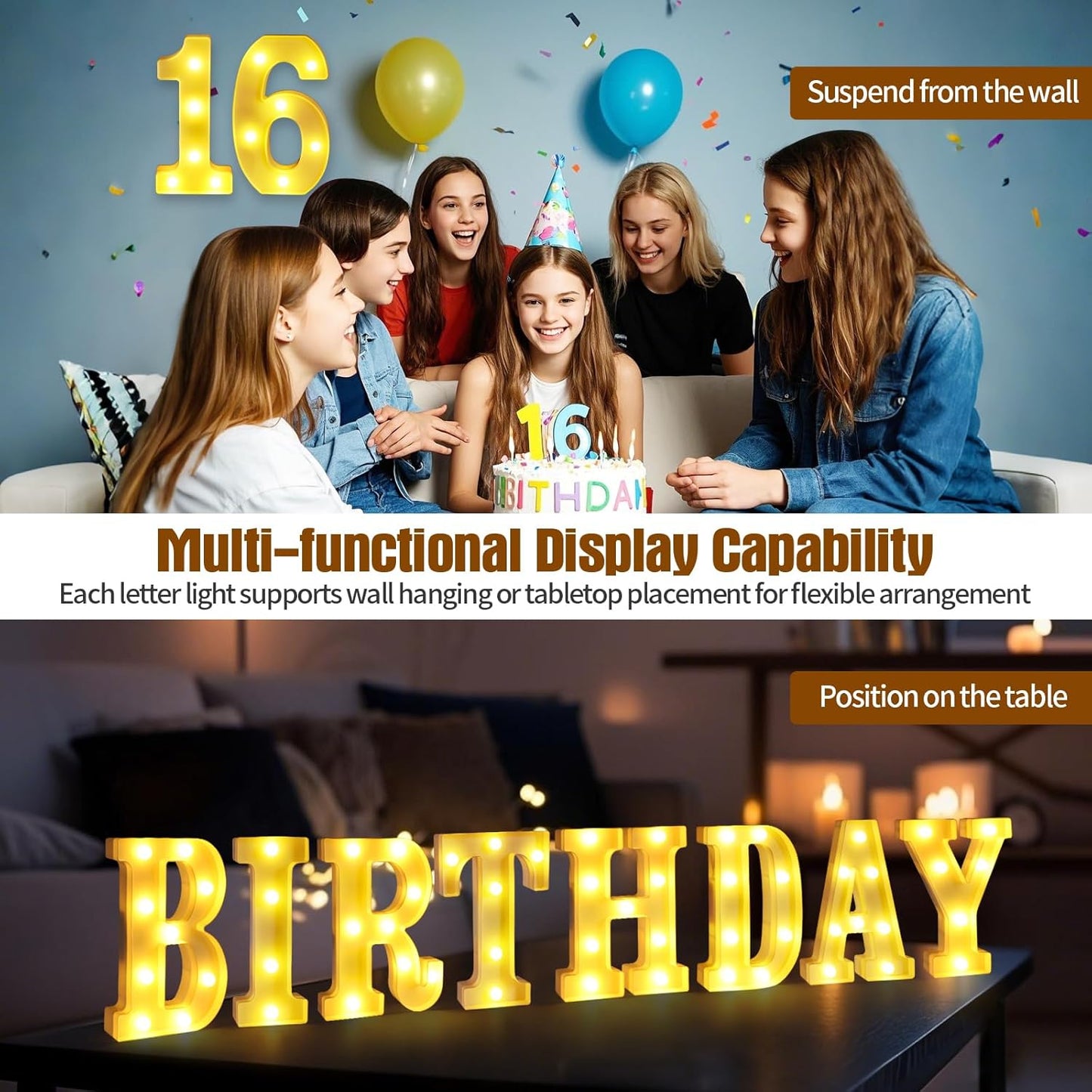 Ampersand Symbol Led Large &,Marquee Letters Sign 26 Alphabet and 10 Light Up Numbers for Party Décor,Numeros De Cumpleanos,Letras Con Luces Para Decorar Fiestas,Nombres Personalizados Para Decorar