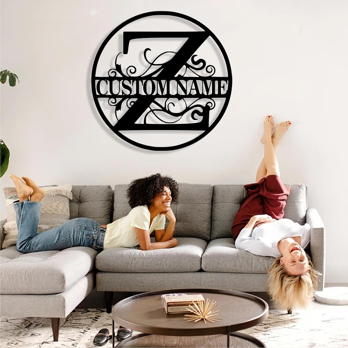 Custom Metal Name Sign, Personalized Family Last Name Signs for Home, Split Letter Monogram Wall Art Decor, Customized Metal Signs for Outdoor, Personalized Wedding Housewarming Gift