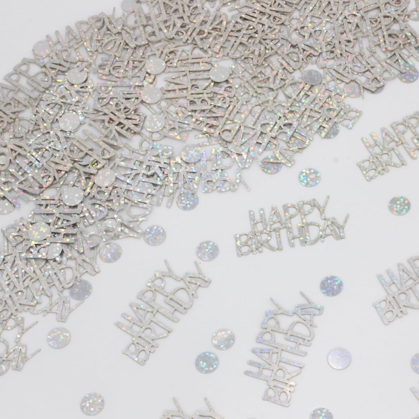 Birthday Confetti - Glitter Happy Birthday Table Decorations, 270 PCS Iridescent Holographic Party Decorations