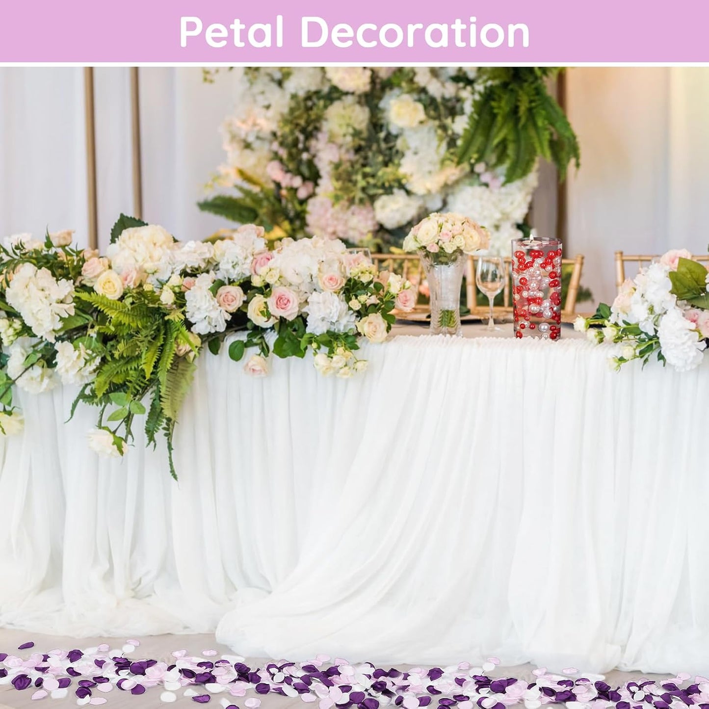 Suream Silk Flower Petals for Wedding, Purple Flower Girl Petals for Decoration, Silk Rose Petals for Bridal Shower Wedding Aisle Table Centerpieces Reception Tables Romantic Night Decoration(300 Pcs)