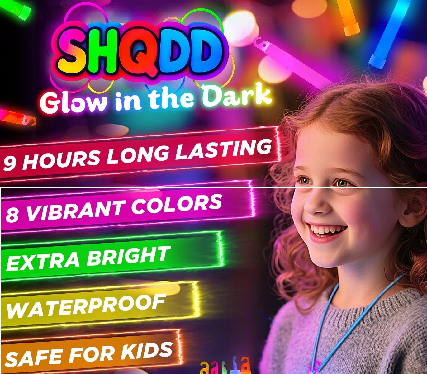 105 Pcs Glow Sticks - 4 inch Glow In the Dark Sticks Halloween Party Favors, Waterproof Glow Sticks Lights Bulk Party Pack for Kids with 9 Hours Duration, Party Favors Light Stick for Halloween Party