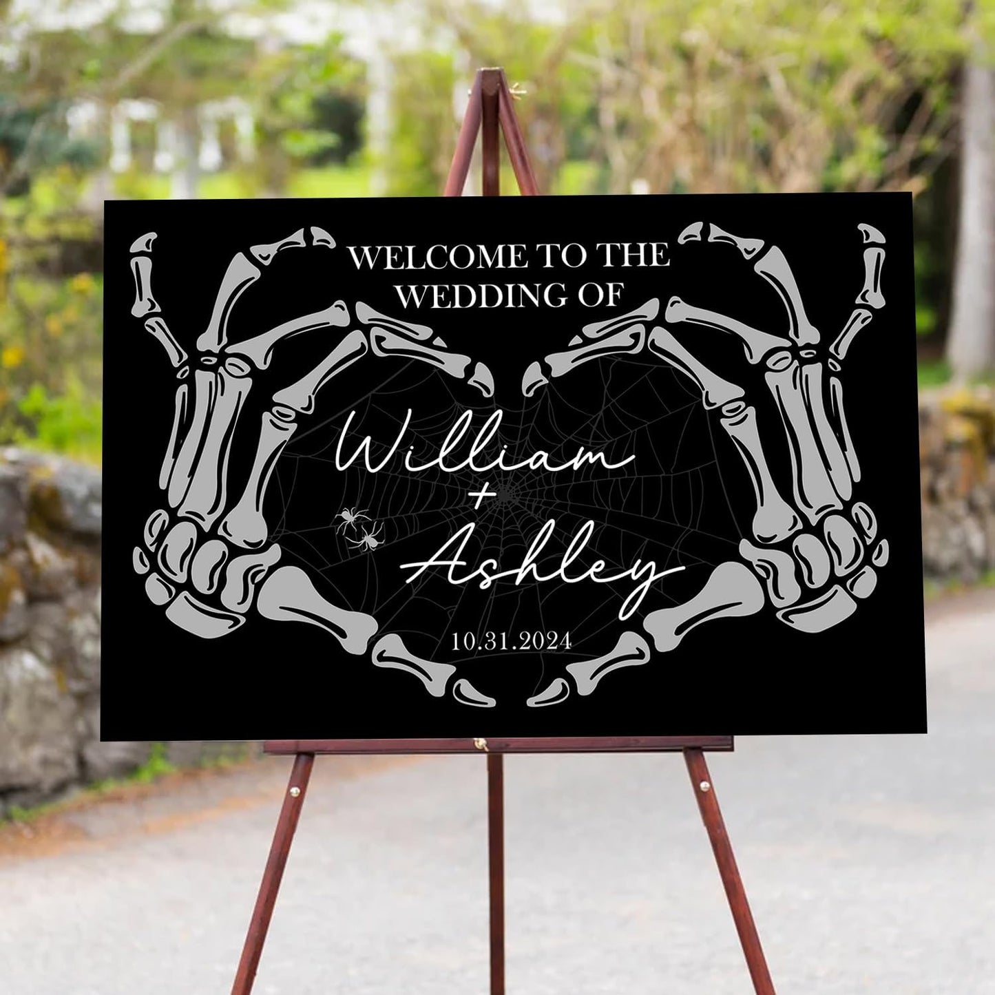 Welcome To Our Wedding Sign, Black Wedding Welcome Sign, Gothic Wedding, Wedding Sign Halloween Wedding, Skull Wedding Sign, Gothic Love Wedding Welcome, Gothic Wedding Welcome Sign