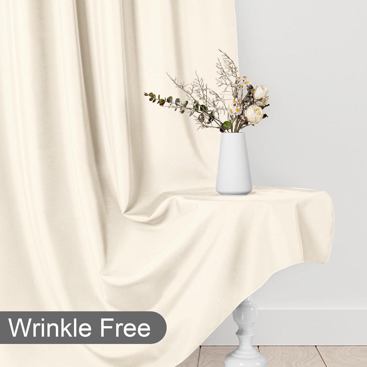 DWCN 10x8 FT Champagne Backdrop Curtains for Parties, Photography Backdrop Drapes with Rod Pockets for Wedding Decorations Stage Birthday Family Gatherings, 2 Panels 5ft x 8ft