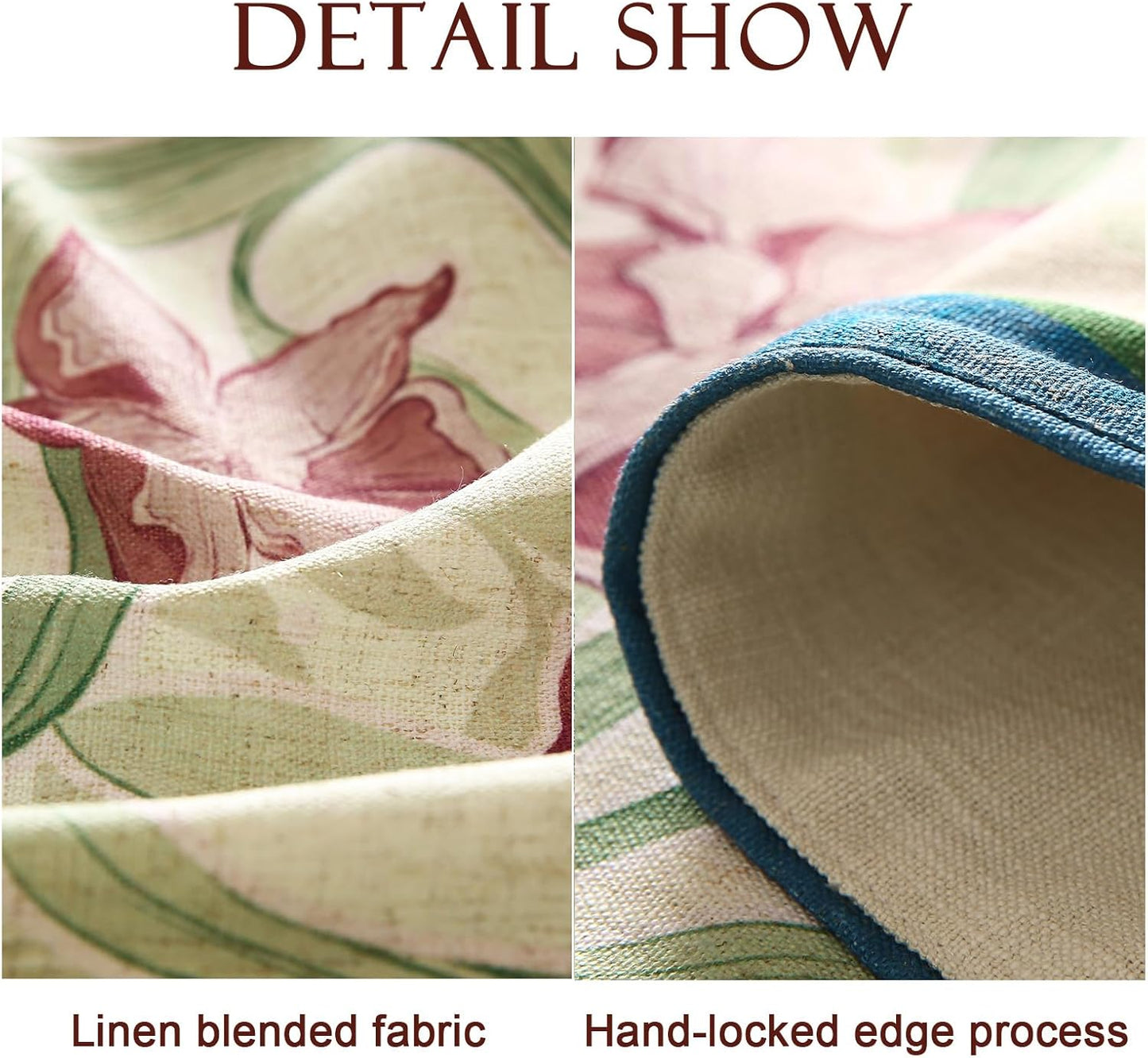 patdrea Designer Elegant Bright Linen Extra Long Table Runner 118 Inch Long, Mauve Iris Floral Pattern Table Mat, Decoration for Kitchen Dining Coffee Table Cabinet Banquet Christmas ,12"*118"