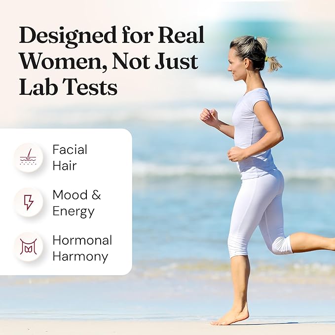 Nourished AndroEase Plus - Vegan Hormone Balance for Women - Zinc, Reishi, Green Tea and Saw Palmetto for Women - for Energy, Vitality, Facial Hair and Daily Wellness - 60 Capsules, Made in USA