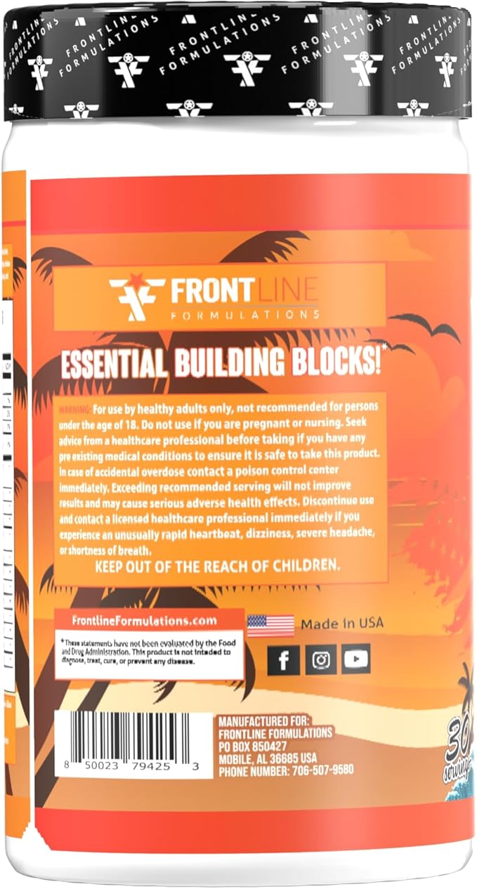 Amino Flood, BCAAs + Essential Amino Acids, Building Blocks of Muscle, Comprehensive Formula, Great Taste, Veteran Owned and Operated (30 Servings, Florida Sunshine)