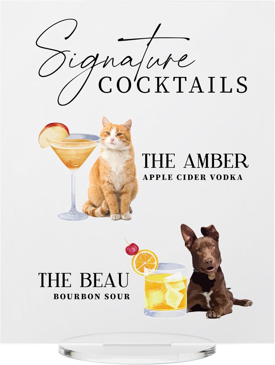 Pet Signature Drink Wedding Signs