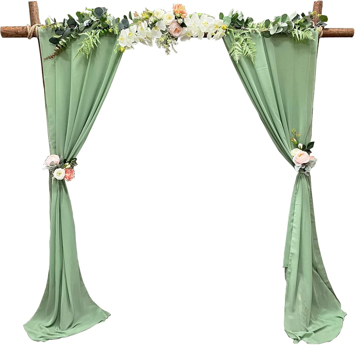 EHLDekol 13ft Sage Green Chiffon Table Runner, 29x156 Inches Romantic and Rustic Boho Wedding Runner, Sheer Bridal Party Decorations
