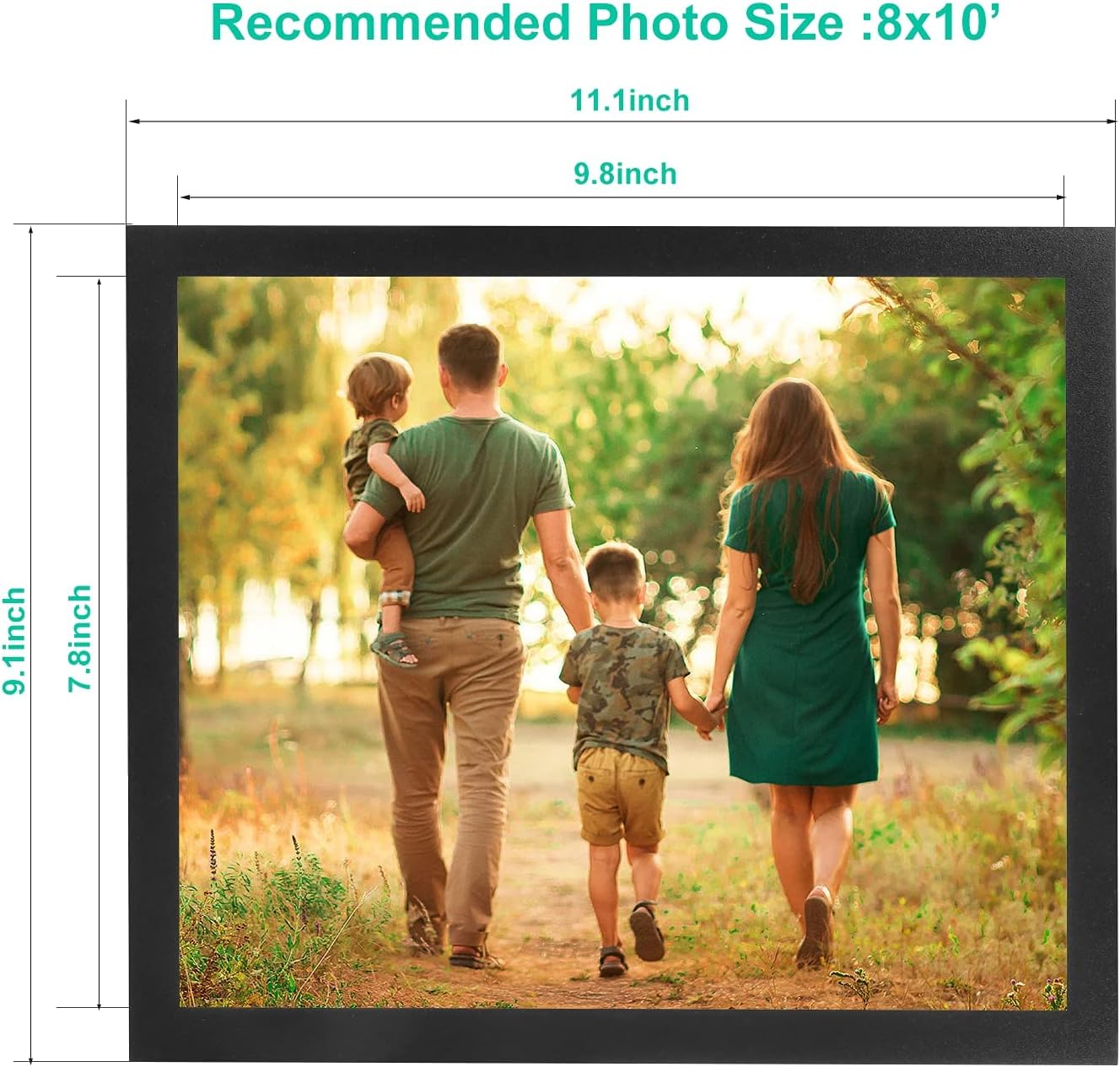 CRUGLA 8x10 Magnetic Picture Frames for Refrigerator 12 Packs, Modified Magnetic Sheet with Self Adhesive Backing, Black 8 by 10 Magnetic Photo Craft Frame Set for Glass Window Door Cubicle