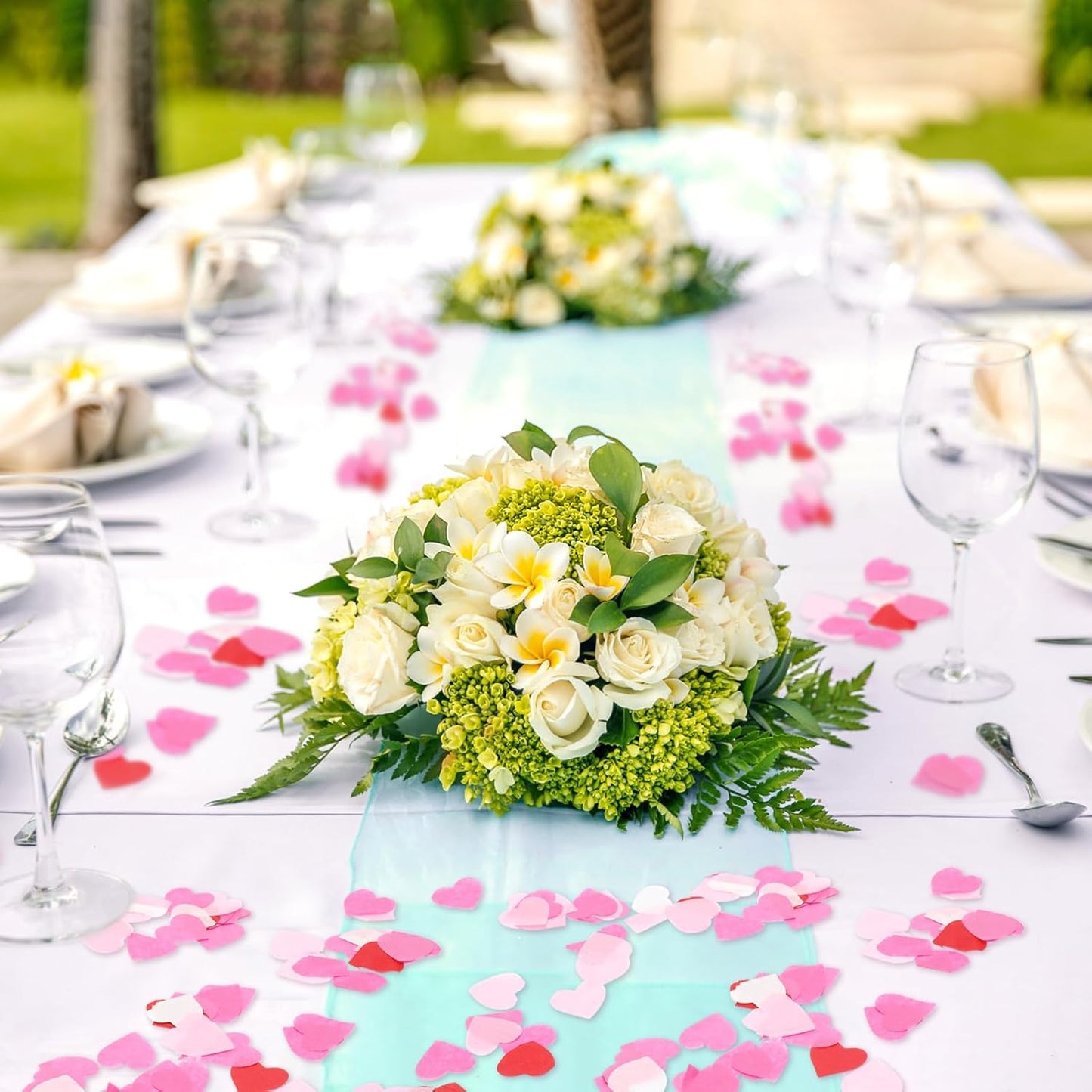 5000Pcs Heart Paper Confetti, Large Table Confetti Hearts Shaped for Valentine's Day, Wedding, Birthday, Bachelorette, Balloon Party Decoration (Red/White/Pink/Rose Red)