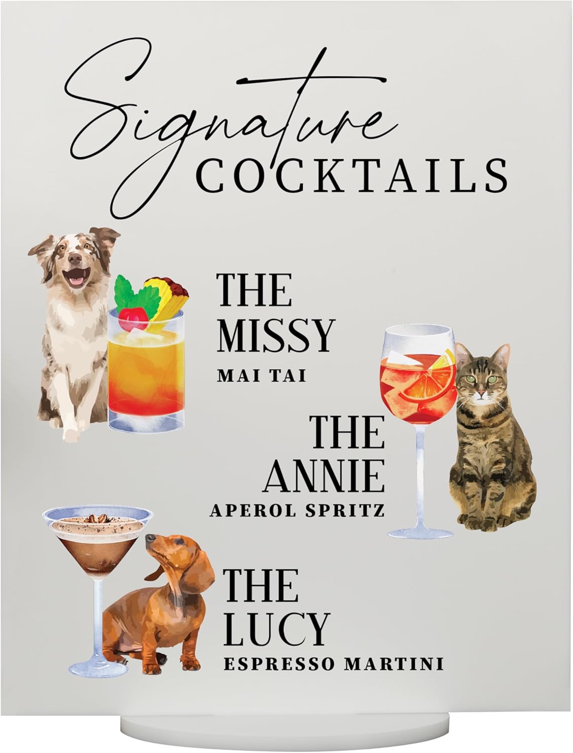 Pet Signature Drink Wedding Signs